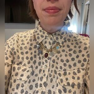 Equipment Femme Leopard Silk Blouse | Medium